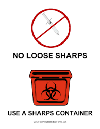 If you don't have one, order a container online or from a check your local health department's website. Printable Sharps Container Sign