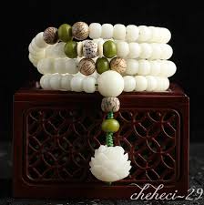 White Bodhi 108 Mala Beads Bracelet Necklace Lotus Elastic  Meditation6*8&8*10MM | eBay