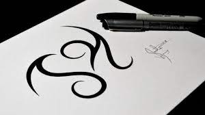 Karma dövmeler bölümünden diğer yazı türlerinide. Combining Initials S And H With A Heart Tattoo Design Youtube