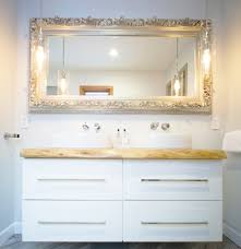 Live edge vanity for basin sink or wall mounted floating vessel sink raw walnut table. Ikea Bathroom Vanity Gets A Luxurious Live Edge Upgrade Ikea Hackers