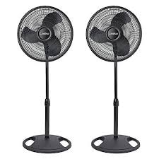 Lasko 16 Inch Oscillating 3 Speed Adjustable Stand Fan Black 2 Pack Stand Fan Lasko Pedestal Stand