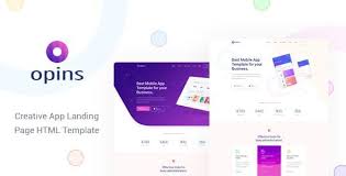 Opins Is A Professional Modern Crafted Html Template Which Is Perfect For App Landing Seo Agency Marketing App Landing Page Landing Page Html Psd Templates