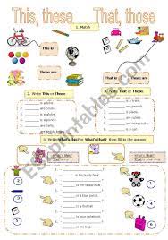 this that these those esl worksheet by larisa