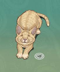 Decorate your laptops, water bottles, notebooks and windows. Catloaf Illustration By Cat Drawings Illustration Animals Birds Fish Cats Kittens Non Pedigreed Cats Tabby Cat Artpal