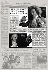 Amadeus (1984) movie review and discussion as heard on the cutting room movie podcast. How Amadeus Wastranslated From Play To Film The New York Times