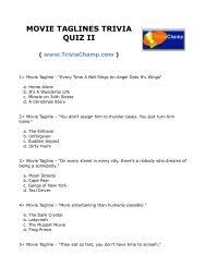 It's actually very easy if you've seen every movie (but you probably haven't). Movie Songs Ii Trivia Quiz Trivia Champ