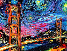 Golden Gate Bridge Art Starry Night Canvas Print Van Gogh Etsy Starry Night Van Gogh Golden Gate Bridge Art Van Gogh