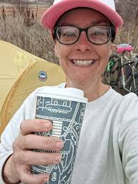 Rare cycling encounter in Billings Cyn