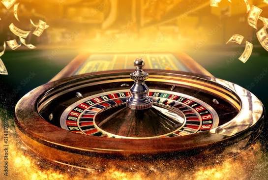 Photography Poster Collage of casino images with a close-up vibrant image  of multicolored casino ro | Wall Art | Abposters.com