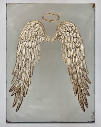 Gold And Silver Angel Wings On Canvas 18x24 Etsy In 2021 Angel Wings Art Angel Wings Wall Art Angel Wings Painting