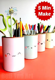 Kawaii Pencil Holder Diy Idea These Tin Can Pen Pots Are Super Duper Quick And Easy To Make A Great Way To Get Your D Diy Pencil Holder Diy Holder School