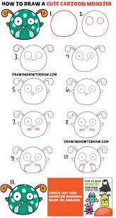 How to draw monsters for kids step by step easy cartoon drawing for beginners & kids: How To Draw A Cute Cartoon Monster Super Easy Step By Step Drawing Tutorial For Kids And Beginners How To Draw Step By Step Drawing Tutorials