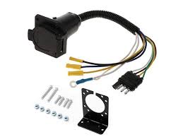 It is constructed from quality plastic and requires some splicing. 4 Wire Flat To 7 Way Rv Trailer Light Plug Wire Harness Converter Adapter For Car Truck Trailer Hitch With Connector Socket Mounting Bracket Newegg Com