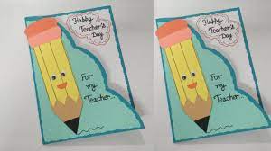 Let your kid dip the cookie cutters in different paints and stamp different designs on the card paper. Diy Teachers Day Card Handmade Greeting Card For Teacher S Day Easy Card Youtube