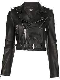 Amiri Cropped Biker Jacket Farfetch Cropped Biker Jacket Leather Jacket Biker Girl Outfits