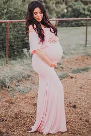 Off The Shoulder Maternity Flare Gown Sexy Mama Maternity