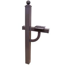 Salsbury industries offers a wide variety of post and pedestal mounted mail boxes including rural, roadside, post style townhouse, mail houses and cluster box units. Gaines Manufacturing Keystone Aluminum Deluxe Mailbox Post In Bronze Kdx Bro The Home Depot