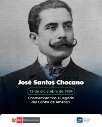 ✍ ️ Hoy conmemoramos el legado de José Santos Chocano, una de las voces más  potentes y singulares de la poesía peruana y latinoamericana. 📚🌎 Su obra  abrió caminos con un modernismo