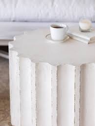 Eloquence Medium Column Coffee Table In Plaster White Finish Cottage Side Table Coffee Table Side Table