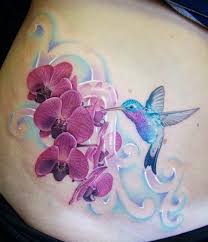 colibri en flores de orquideas orquideas tatuaje tatuajes bonitos tinta para tatuaje