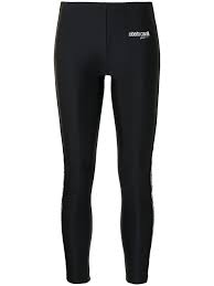 The brand's leggings are premium streetwear that goes beyond the mat, providing comfortable and contemporary fashion. Shop Black Roberto Cavalli Logo Embellished Side Panel Leggings With Express Delivery Farfetch