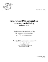 P o box 2865 clinton ia 52733. New Jersey Dmv Alphabetical Company Code Listing Professional