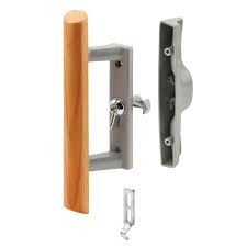 Sliding glass patio door lock can also be used for added security on windows. Prime Line 3 15 16 In Gray Diecast Sliding Patio Door Handle With Wood Handle C 1018 The Home Depot