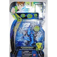 Detailed design the action figure features spider monkey wearing two green and black sashes that goes across the chest, three pairs of green eyes and spiked hair with gray stripes. Ben 10 Alien Force Deluxe Dx Alien Collection Action Figure Spidermonkey Tesla S Toys