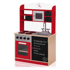 With electric stovetop lights and sizzle this is one of the most imaginative play kitchens with an included baby doll high chair, recycling bin. Baby Vivo Wooden Play Kitchen For Children With Blackboard Mila In Red Ma Trading Eu Cheap Prices For Baby Child Office Diy Garden Sports More