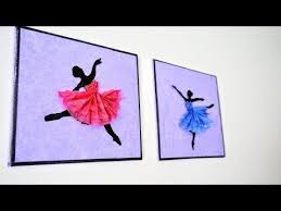 Ballerina Hanging Wall Decor Diy Handmade Paper Craft Home Decoration Ideas Art And Craft Youtub In 2020 Handmade Paper Crafts Wall Hanging Crafts Diy Handmade