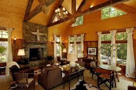 Love The Curtains They Add Some Elegance To The Rough Log Cabin Log Home Decorating Log Homes Home