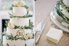 Sweet Magnolia Designed A Large 5 Tier Wedding Cake With Brushed Buttercream And A Gold M Monogram Wedding Cake Olive Wedding Cake Olive Branch Chapel Wedding