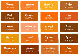 Shades Of Orange Color Chart For Interior Design In 2019