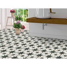 How to clean vinyl floors. Scintilla Black Star Pattern 45cm X 45cm Wall Floor Tile