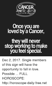 Read your free cancer love horoscope and find out what the stars have in store for your love life and relationship today! Cancer Single Love Horoscope Cancerwalls
