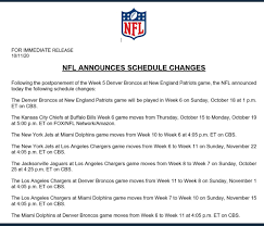 * tentative flex schedule game, start time is subject to change. Adam Schefter On Twitter Nfl Schedule Changes