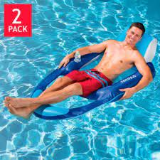 water deluxe floating lounger 2 pack pool river lake float inflatable portable pool lounger lounger inflatable chair