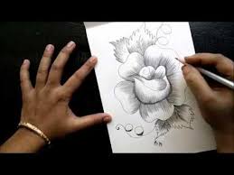 How To Draw A Flower Step By Step In 6 Minutes Youtube How To Shade Roses Drawing Flower Step By Step