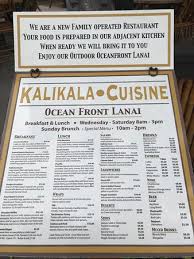 Bam bam kitchen has friendly staff and very tasty food. The Delicious Menu Bild Von Kalikala Cuisine Hawaii Tripadvisor