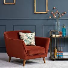 Freddie Burnt Orange Armchair Orange Chairs Living Room Living Room Orange Burnt Orange Living Room