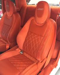Monte Carlo White With All Orange Camaro Interior Seats Diamond Stitch Suede And Leather Custom Dash Camaro Interior Custom Camaro Jeep Seats