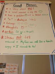 Memoir Anchor Chart Teaching Writing Memoir Writing