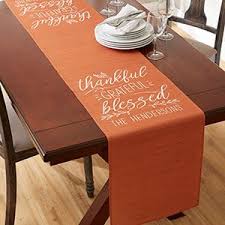 Thankful Table Runner Thanksgiving Table Runner Personalized Table Runner Thanksgiving Table Decorations