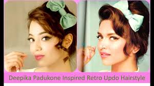 Long hair has always been captivating. Deepika Padukone Inspired Retro Updo Hairstyle Hindi Youtube