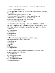 Contoh soal reception pilihan ganda beserta jawabannya. Soal Pilihan Ganda Tata Ruang Kantor Menata Rapi