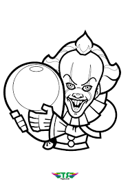 I try to make him kid friendly=).don't miss the col. Freaky Clown Halloween Coloring Page Tsgos Com Tsgos Com