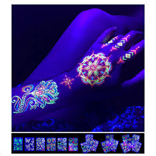Maybe you would like to learn more about one of these? Buy Temporary Tattoos 1 Sheet Lotus Flower Design Body Paint Art Blacklight Reactive Light Festival Accessories Glow In The Dark Party Supplies 7 2 X 5 2 Temp Great For Edm Edc