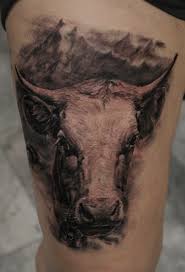Cow Tattoo Fantastic Realistic Artist Norbert Bogdan Cow Tattoo Tattoos Animal Tattoo