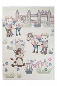 So ist der bauernhof teppich im wahrsten sinne des wortes eine grüne spielwiese der interaktive spielteppich bauernhof ist auch deswegen so wunderbar, weil er auch zum kommunizieren einlädt. Happy Teppich Kurzflor Modern Kinderteppich Creme Bauernhof Tapiso Teppiche Online