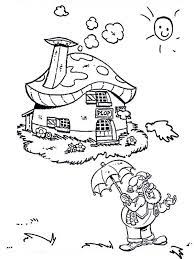 Wisteria cottage fairy house is a coloring page from my pdf and paperback coloring book faerie houses ii. Plop The Gnome Standing In Front Of His House Coloring Pages Coloring Home